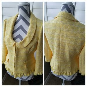 Lovely Daffodil Tweed Ann Taylor Blazer